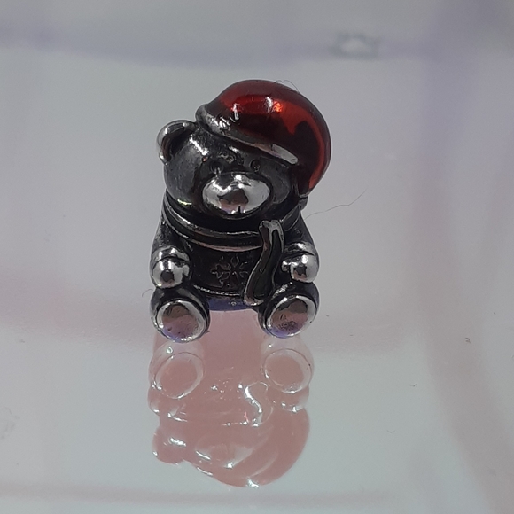 Pandora Jewelry - Pandora Sterling Silver and Red Enamel Santa Teddy Bear Charm